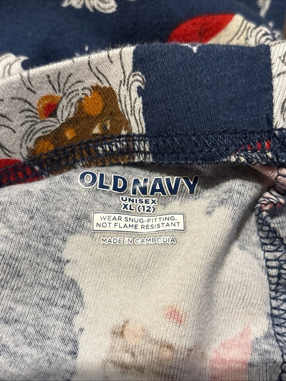 Old Navy Navy Santa Face Kids Pajama Set